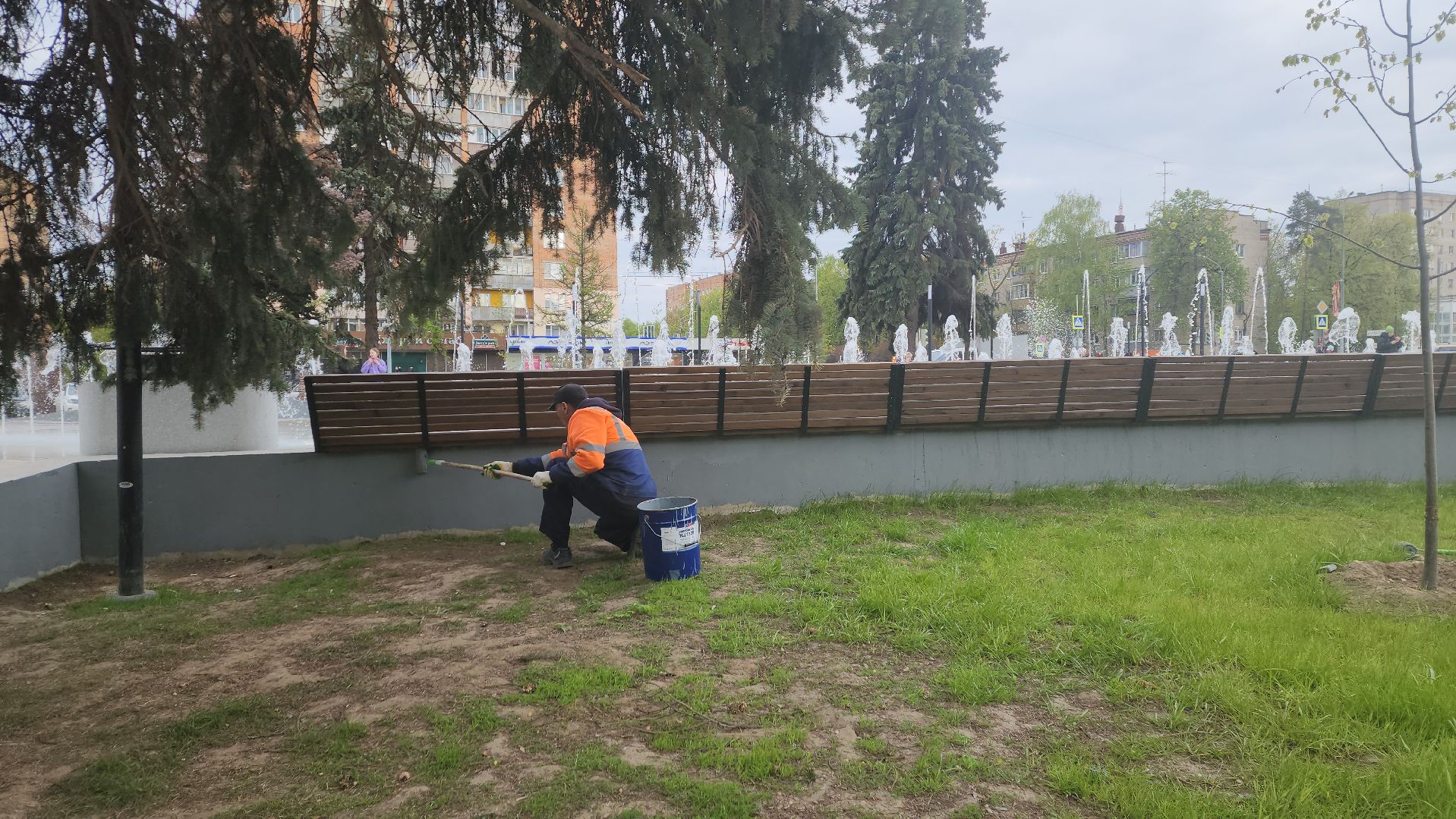 пушкино, фонтан, благоустойство, площадь, коммунальные служба,