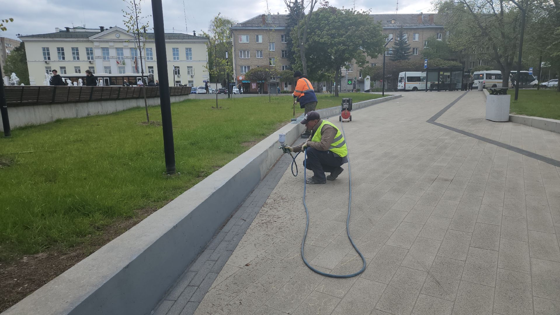 пушкино, фонтан, благоустойство, площадь, коммунальные служба,