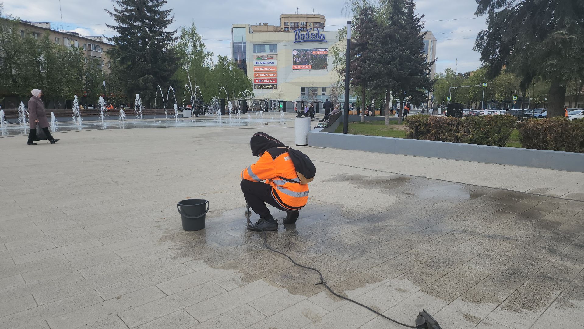 пушкино, фонтан, благоустойство, площадь, коммунальные служба,