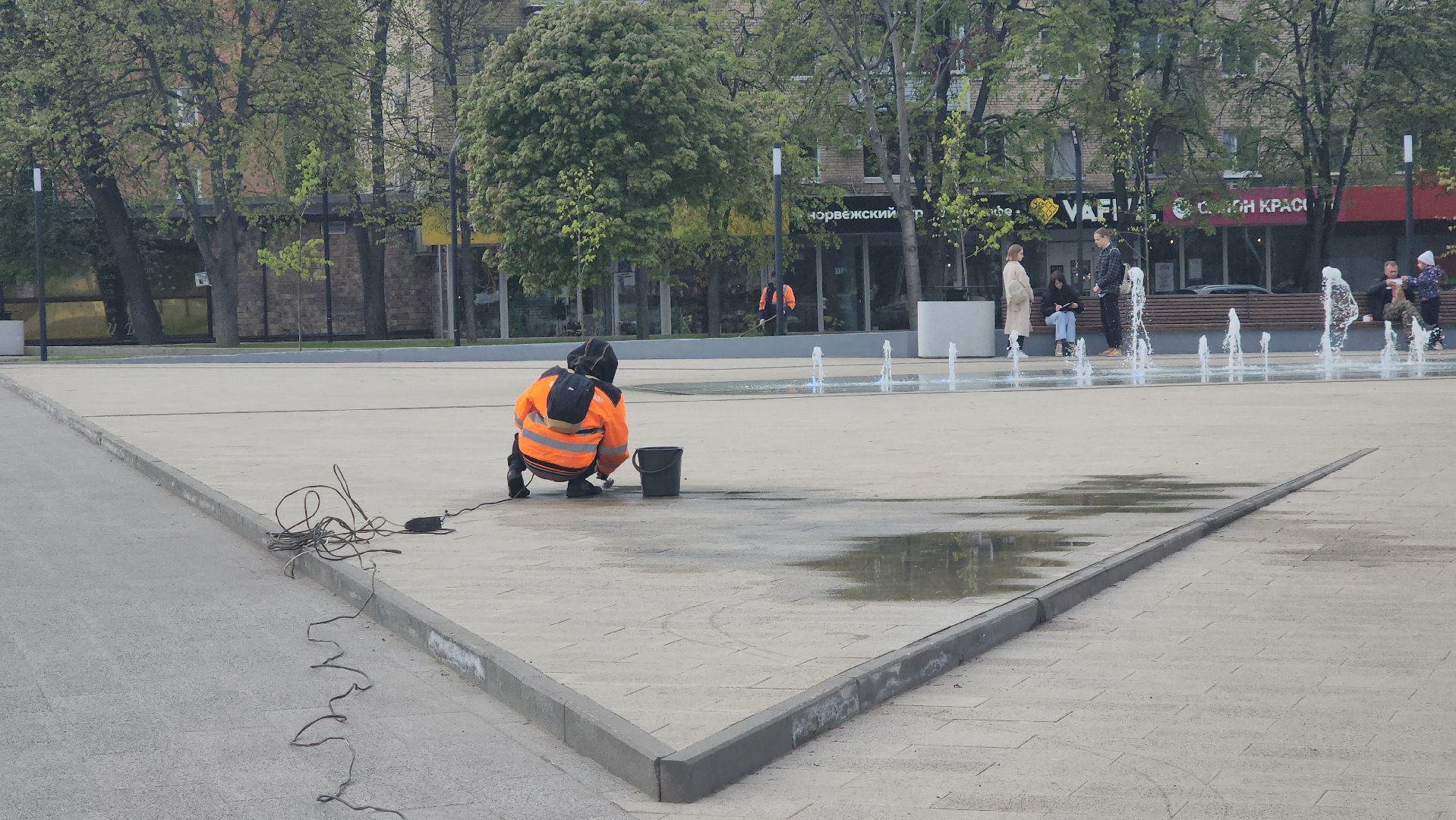 пушкино, фонтан, благоустойство, площадь, коммунальные служба,