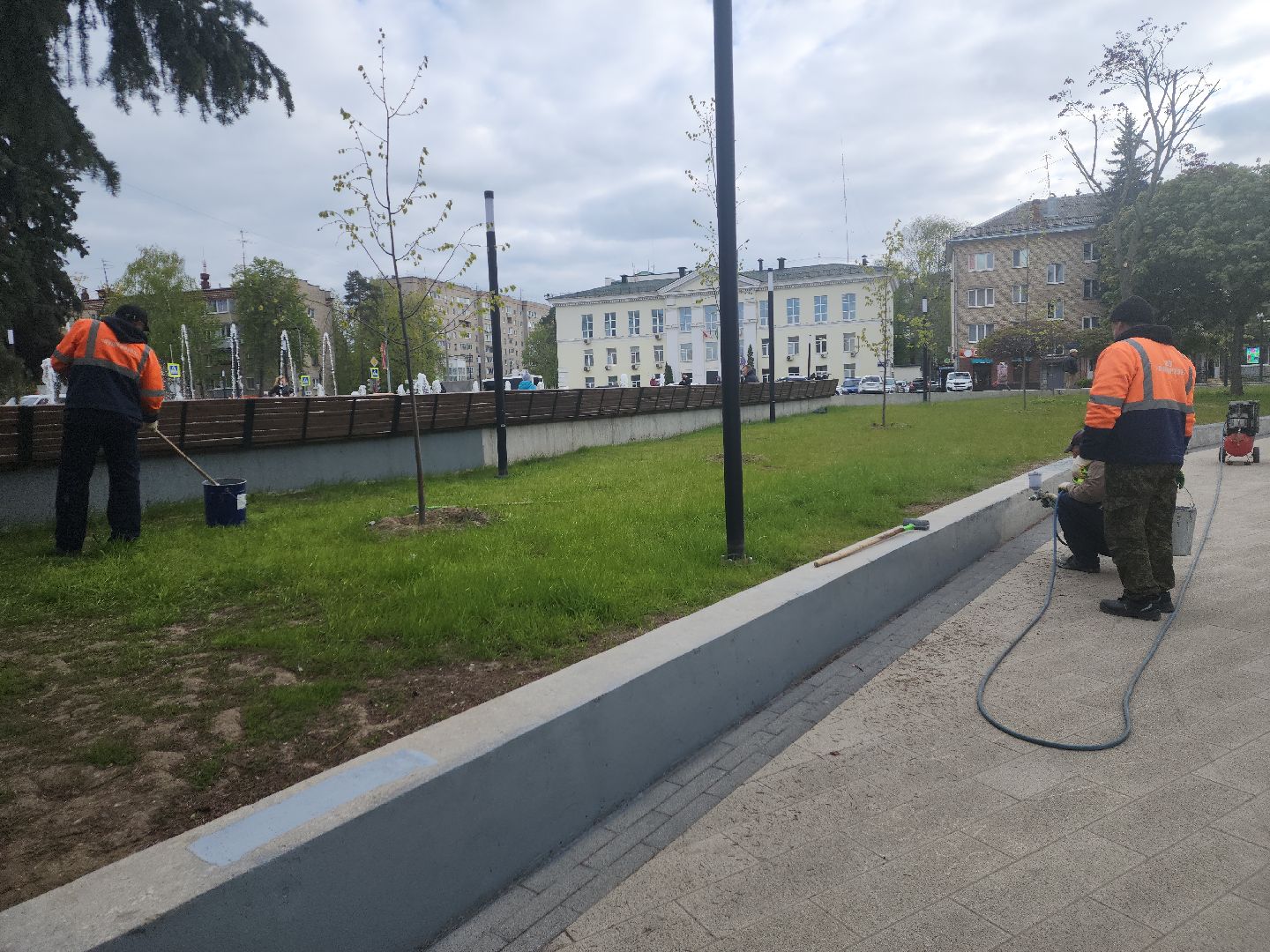 пушкино, фонтан, благоустойство, площадь, коммунальные служба,