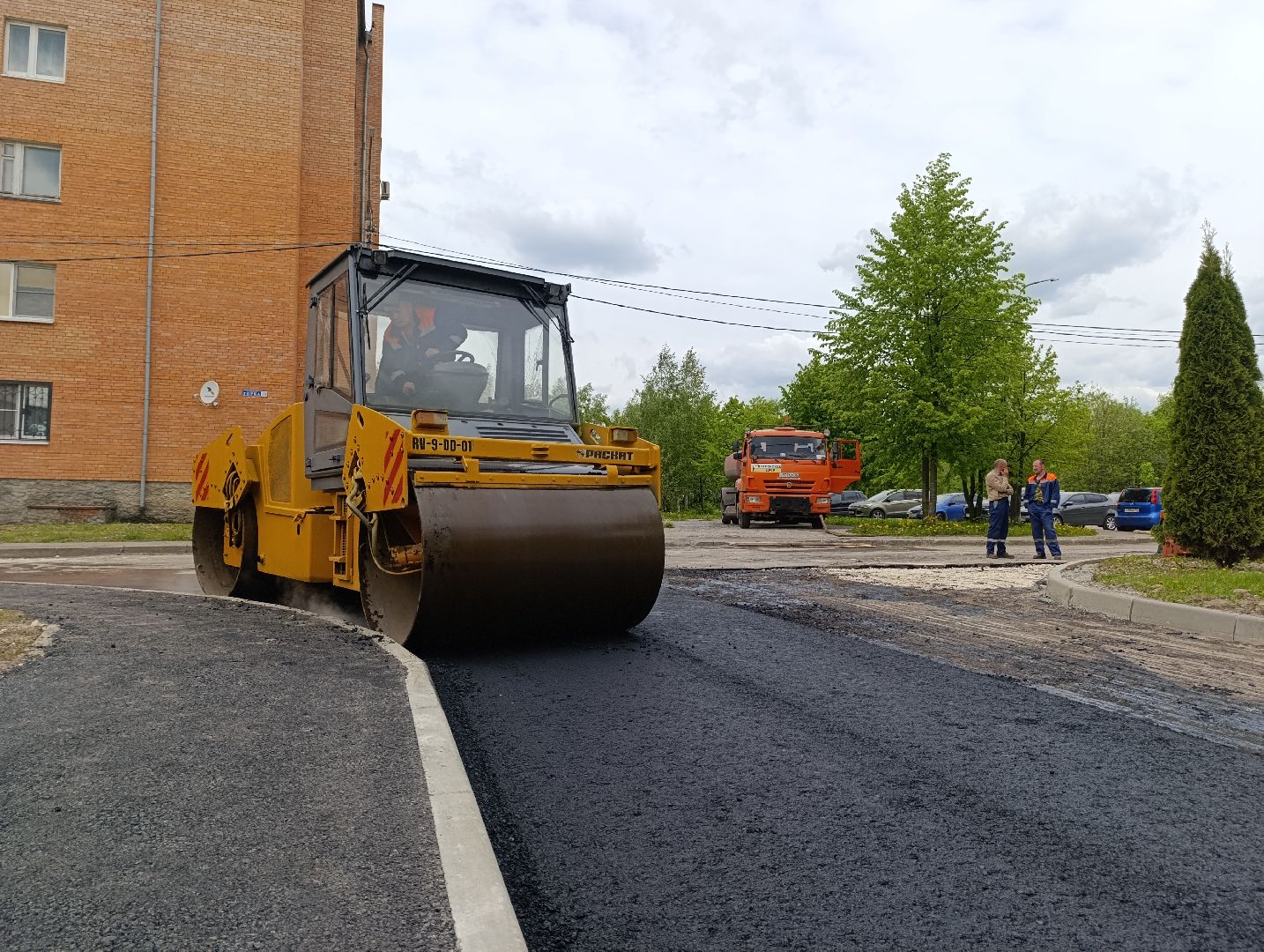 Бронницы, Поселок Горка, Ремонт дороги, Укладка асфальта,