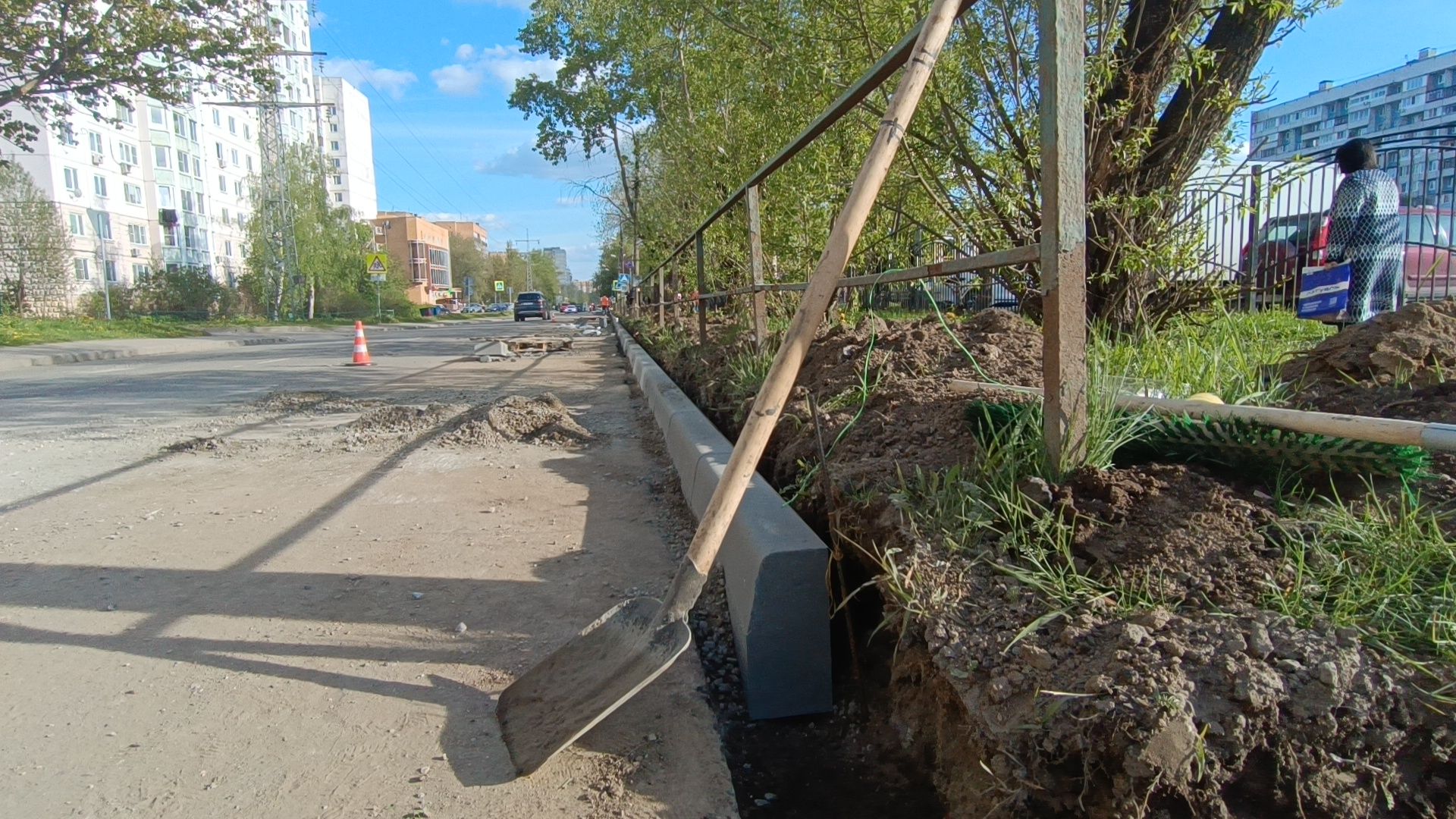 дорога, лобня, бордюр,