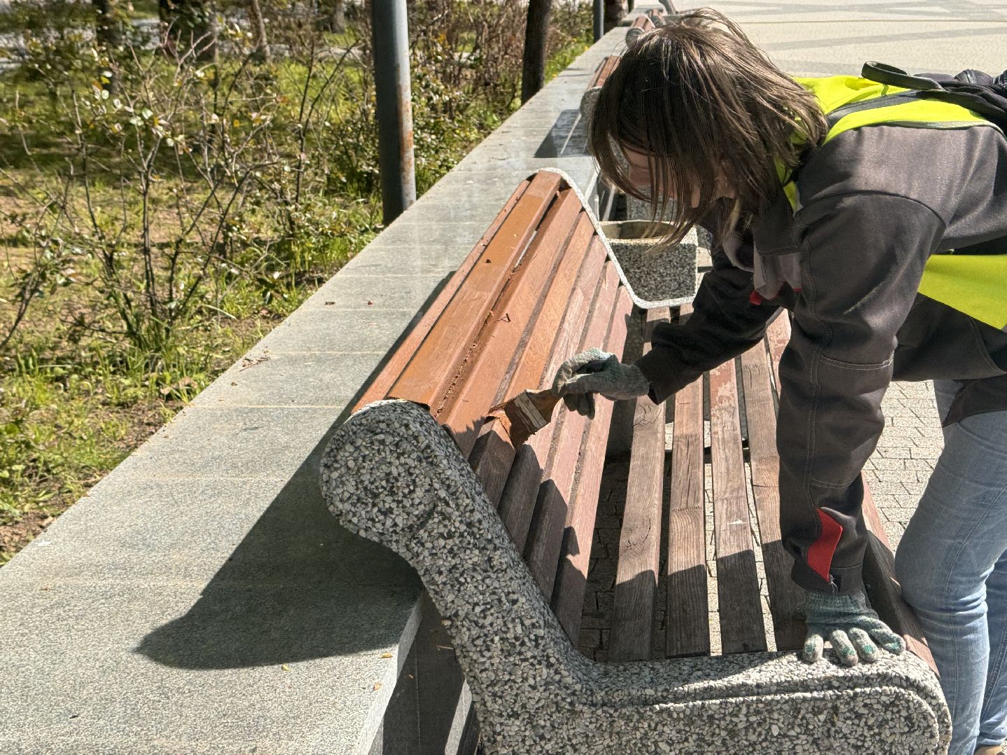 окрашено, благоуйстройство, шаховская, покраска, лавочки,