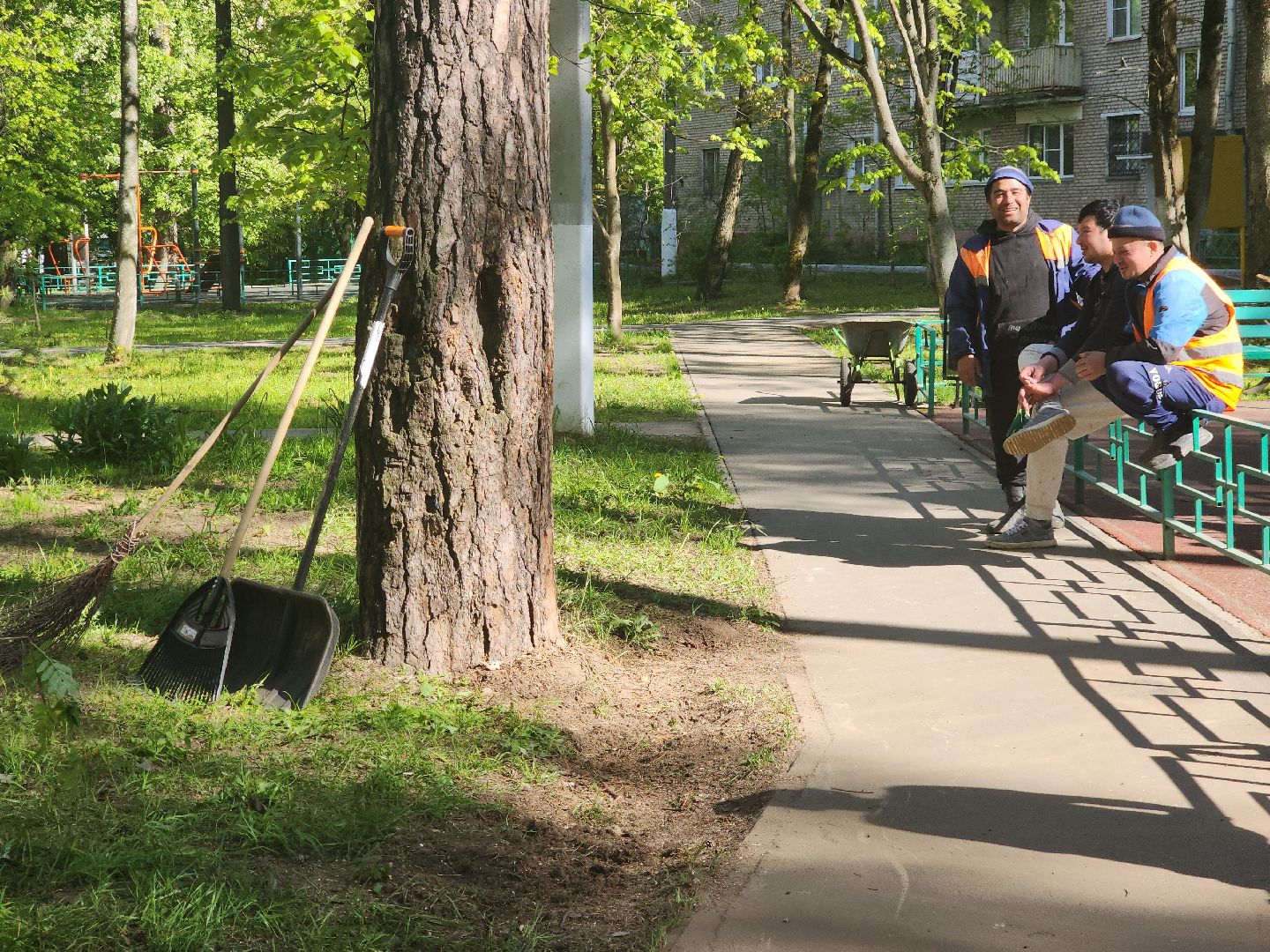 пушкино, благоустройство дворов, сезон благоустройства, комунальная техника, коммунальная служба,