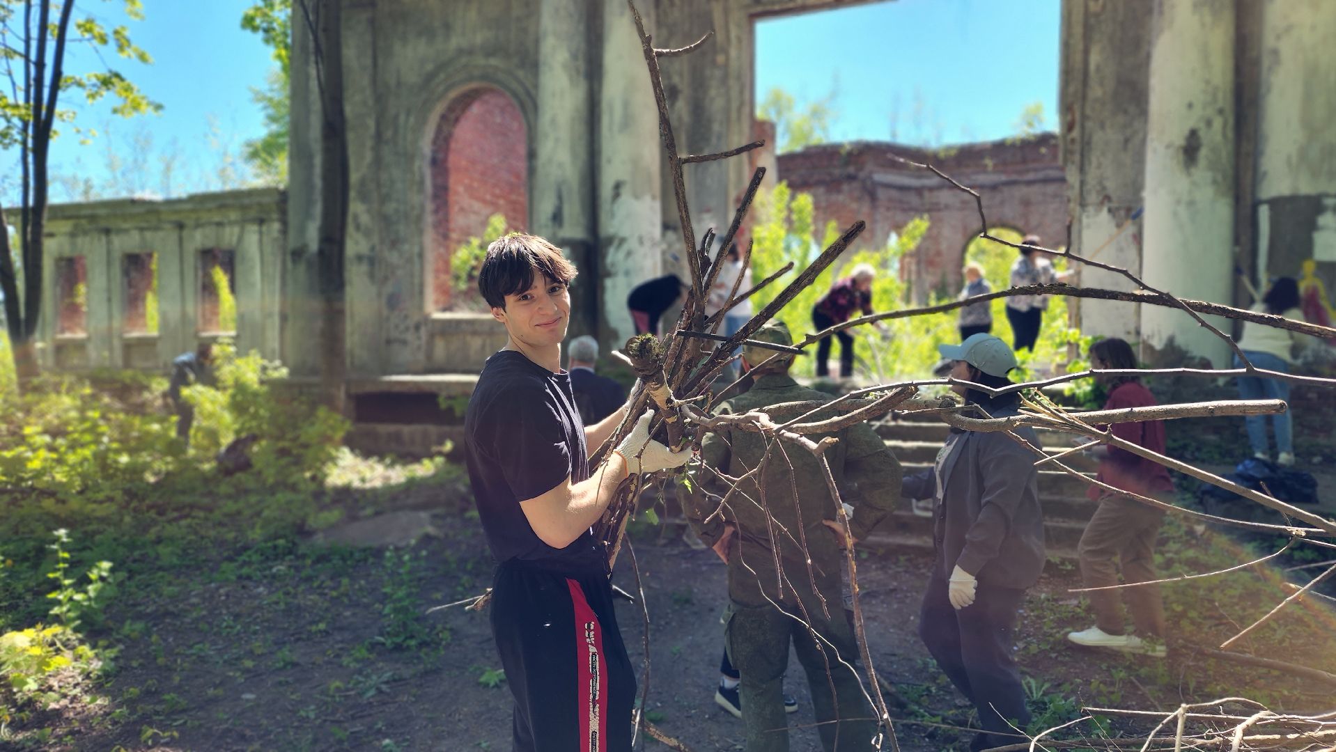 субботник, благоустройство, усадьба Четвериковых, Лосино-Петровский,