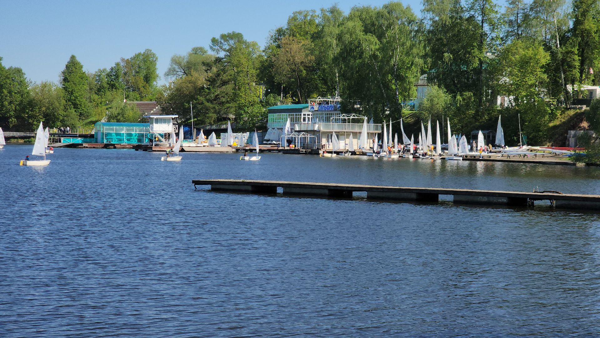 долгопрудный, яхты, паруса, водная сцена, регата, набережная,