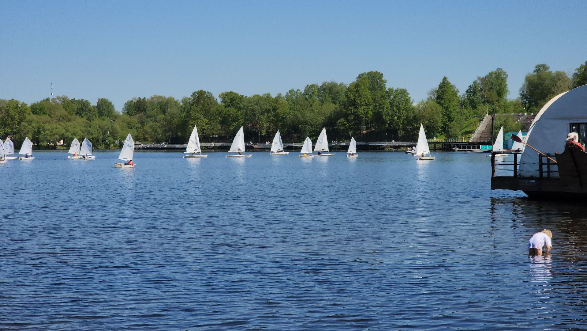долгопрудный, яхты, паруса, водная сцена, регата, набережная,