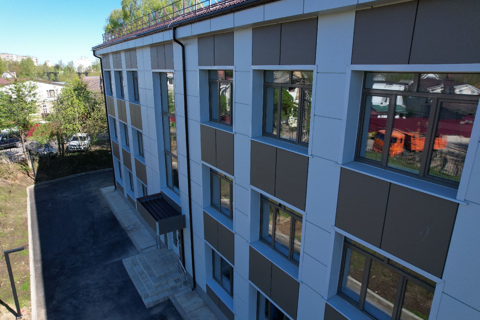 видео с коптера, Дмитровский, медицинский колледж,