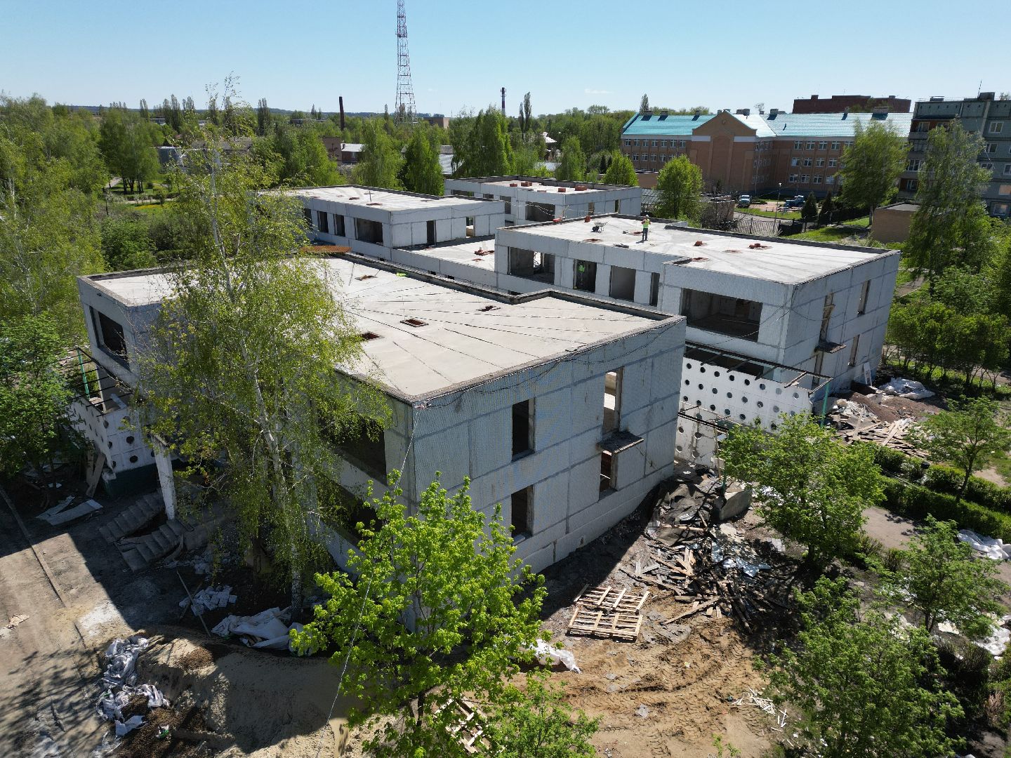 видео с коптера, детский сад, серебряные пруды,