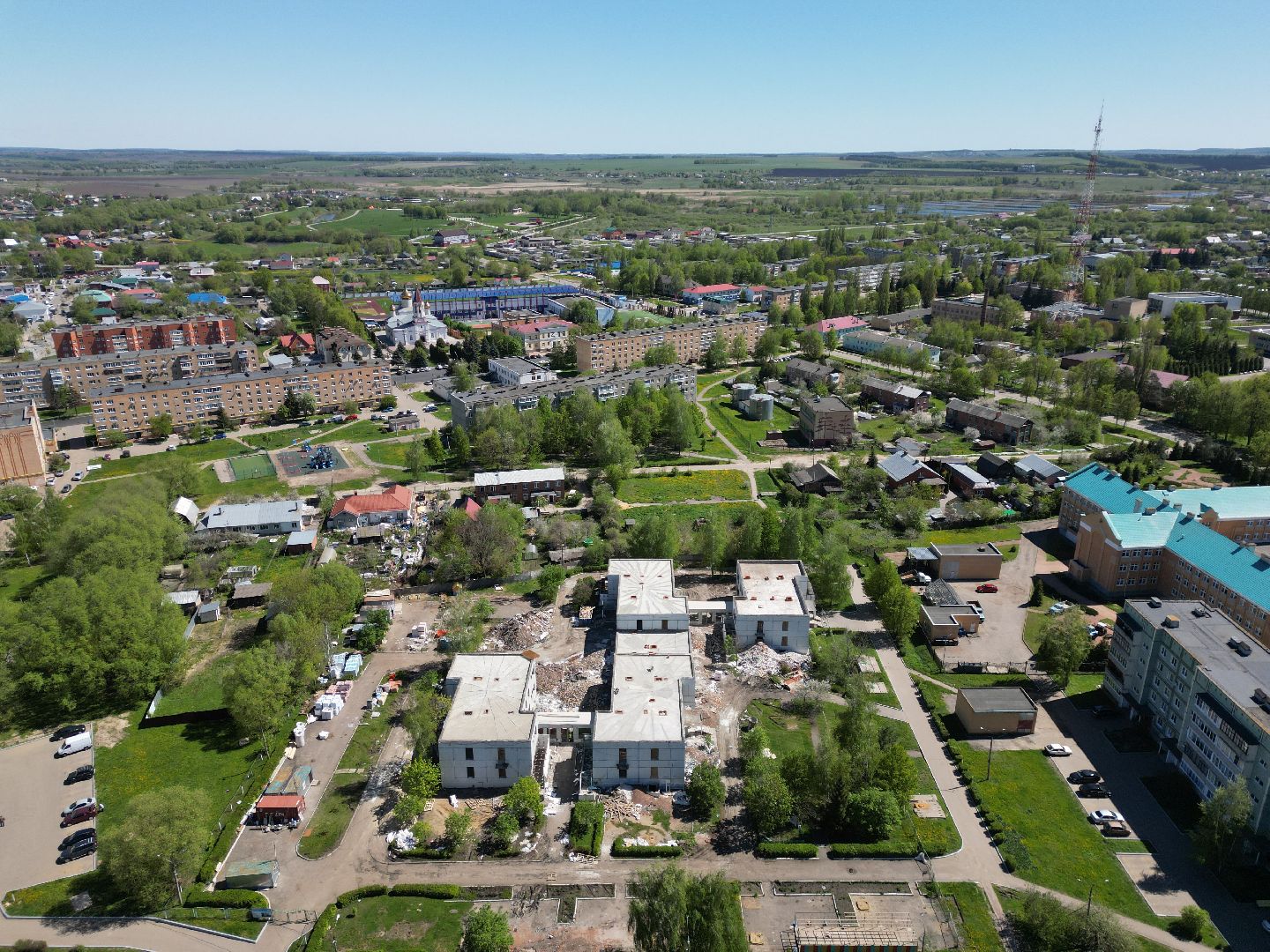 видео с коптера, детский сад, серебряные пруды,