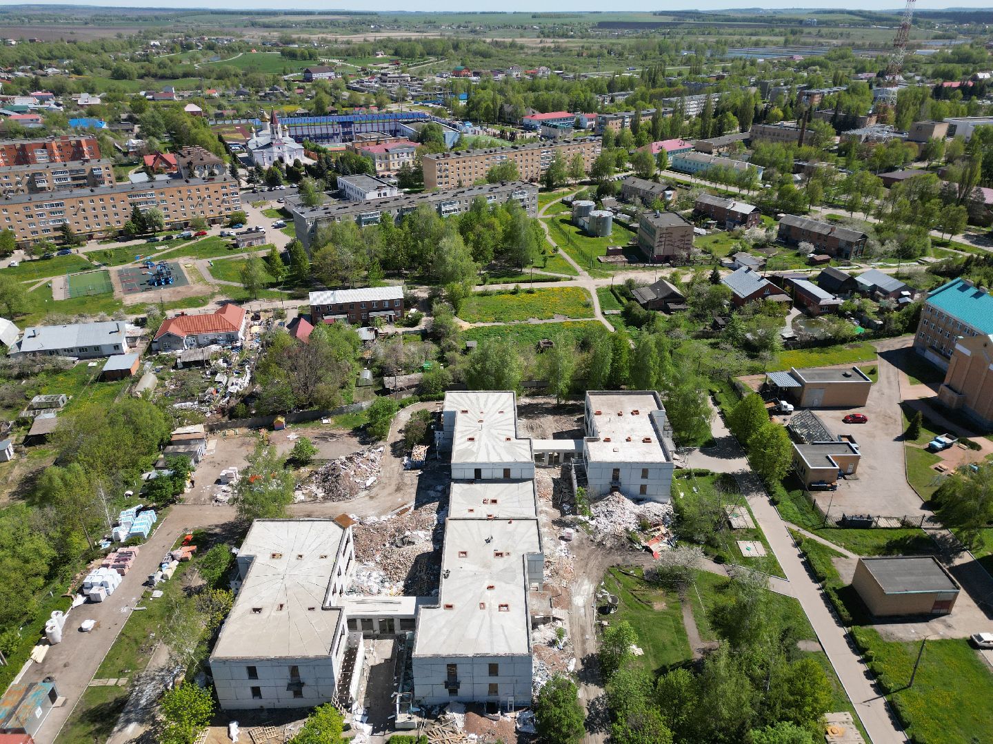 видео с коптера, детский сад, серебряные пруды,