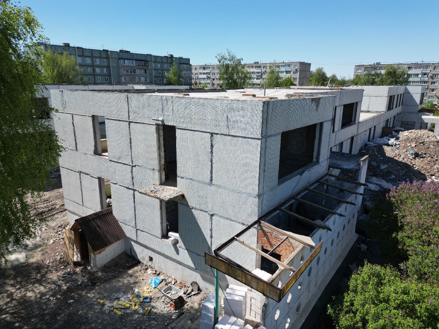 видео с коптера, детский сад, серебряные пруды,