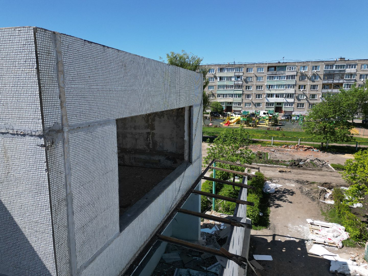 видео с коптера, детский сад, серебряные пруды,