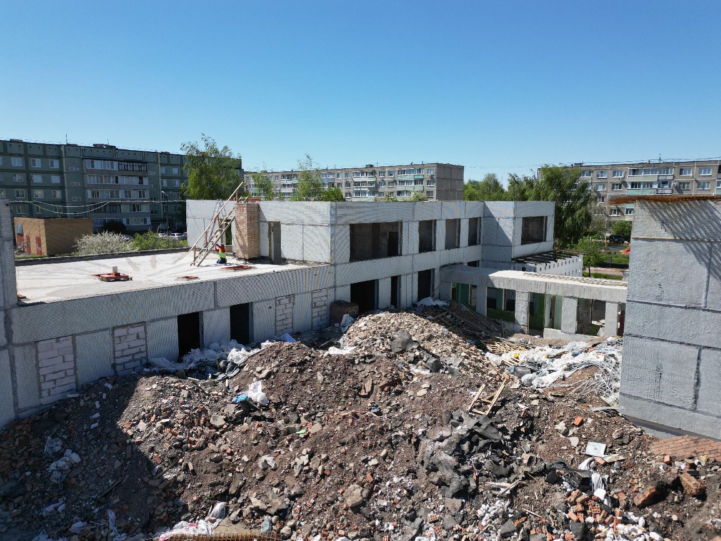 видео с коптера, детский сад, серебряные пруды,