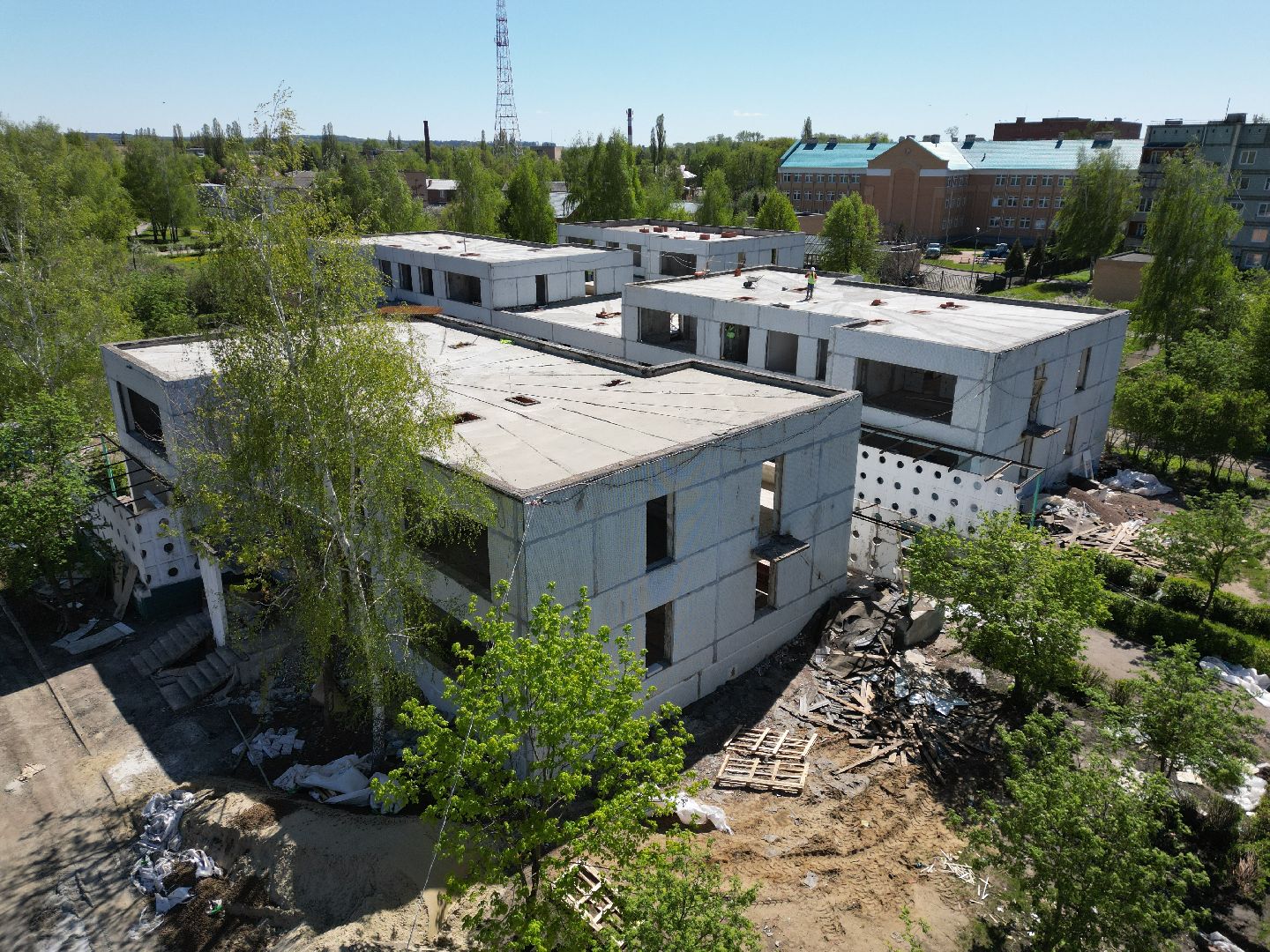 видео с коптера, детский сад, серебряные пруды,