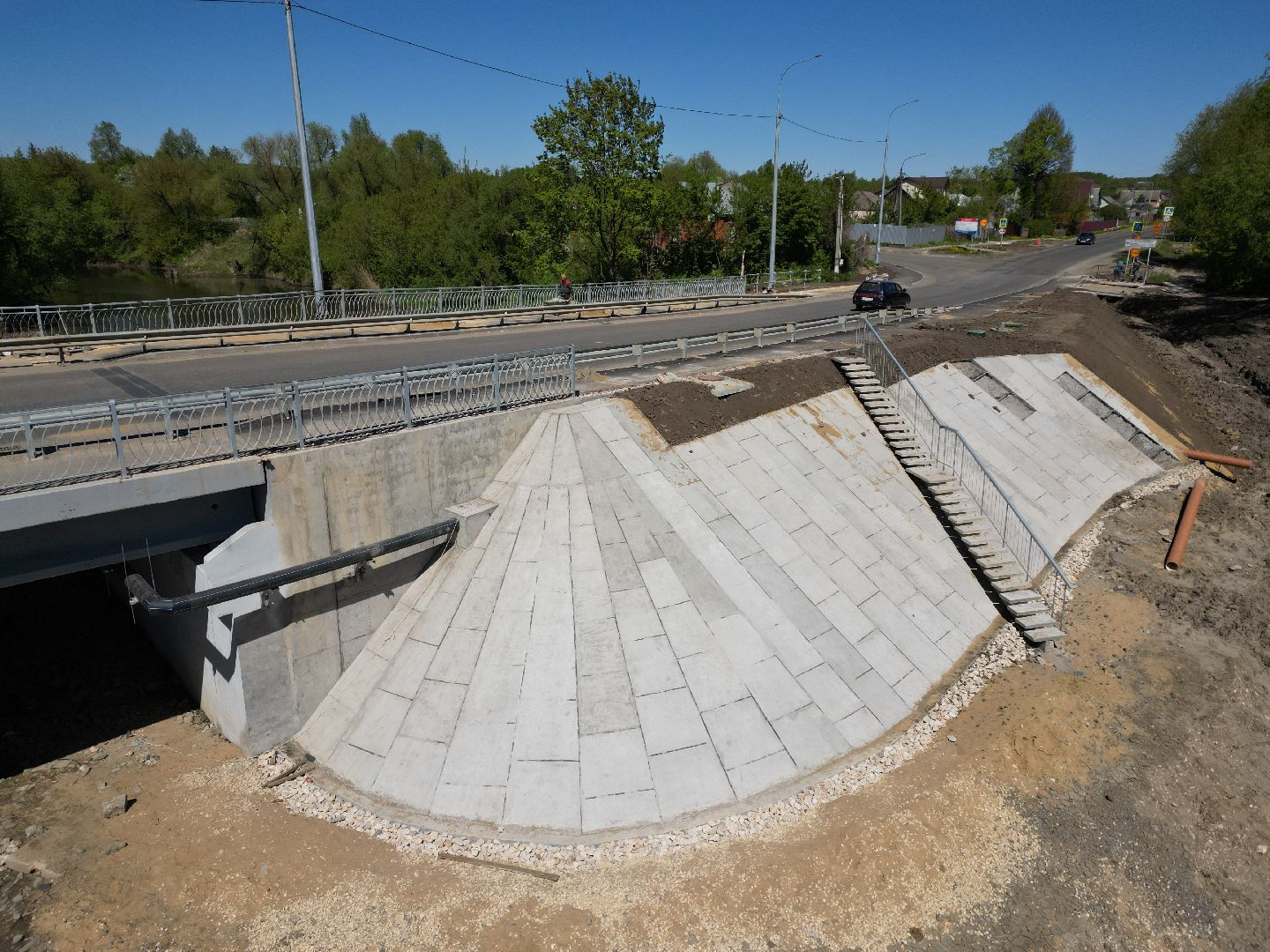 видео с коптера, мост, серебряные пруды,