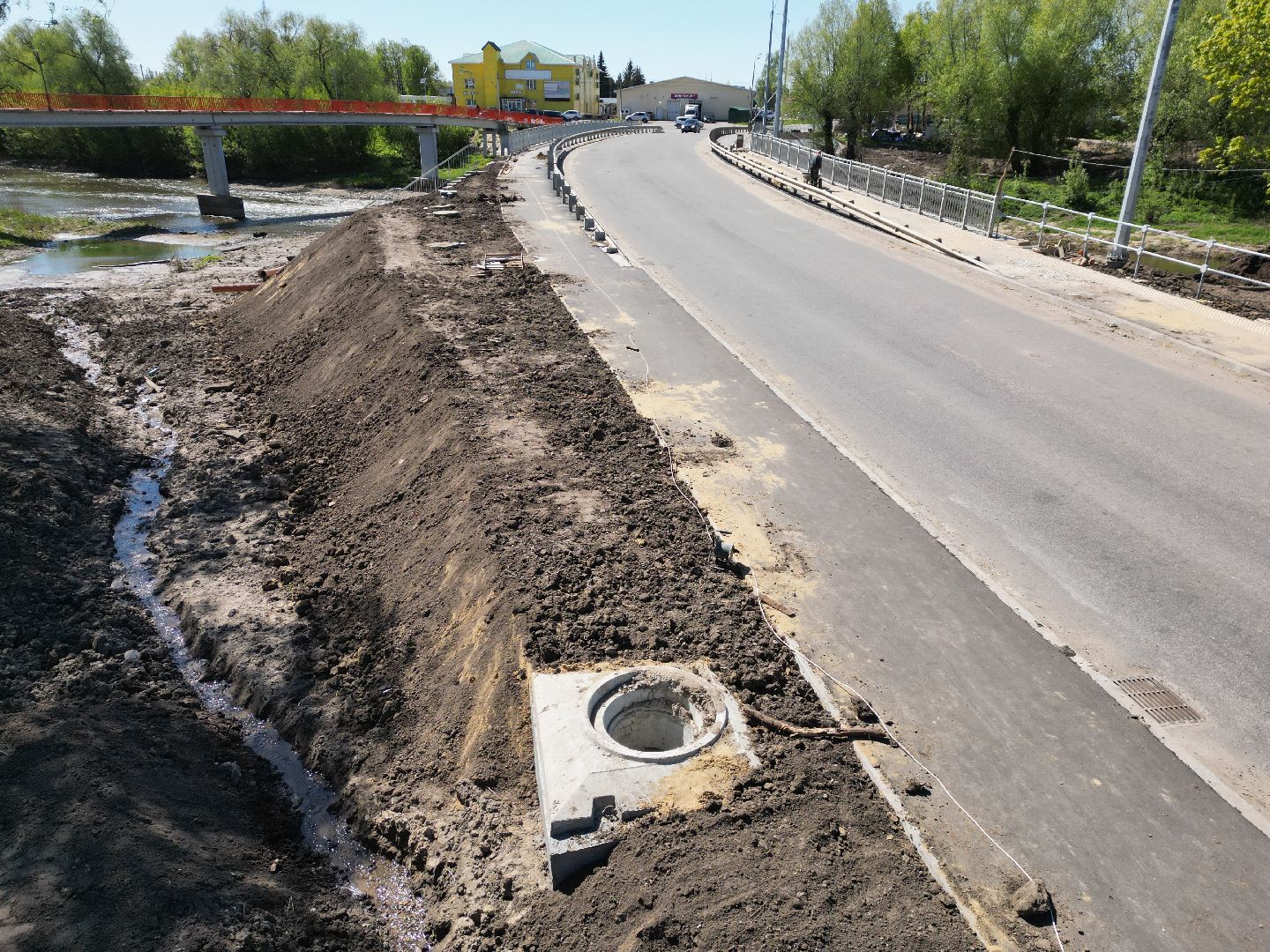 видео с коптера, мост, серебряные пруды,