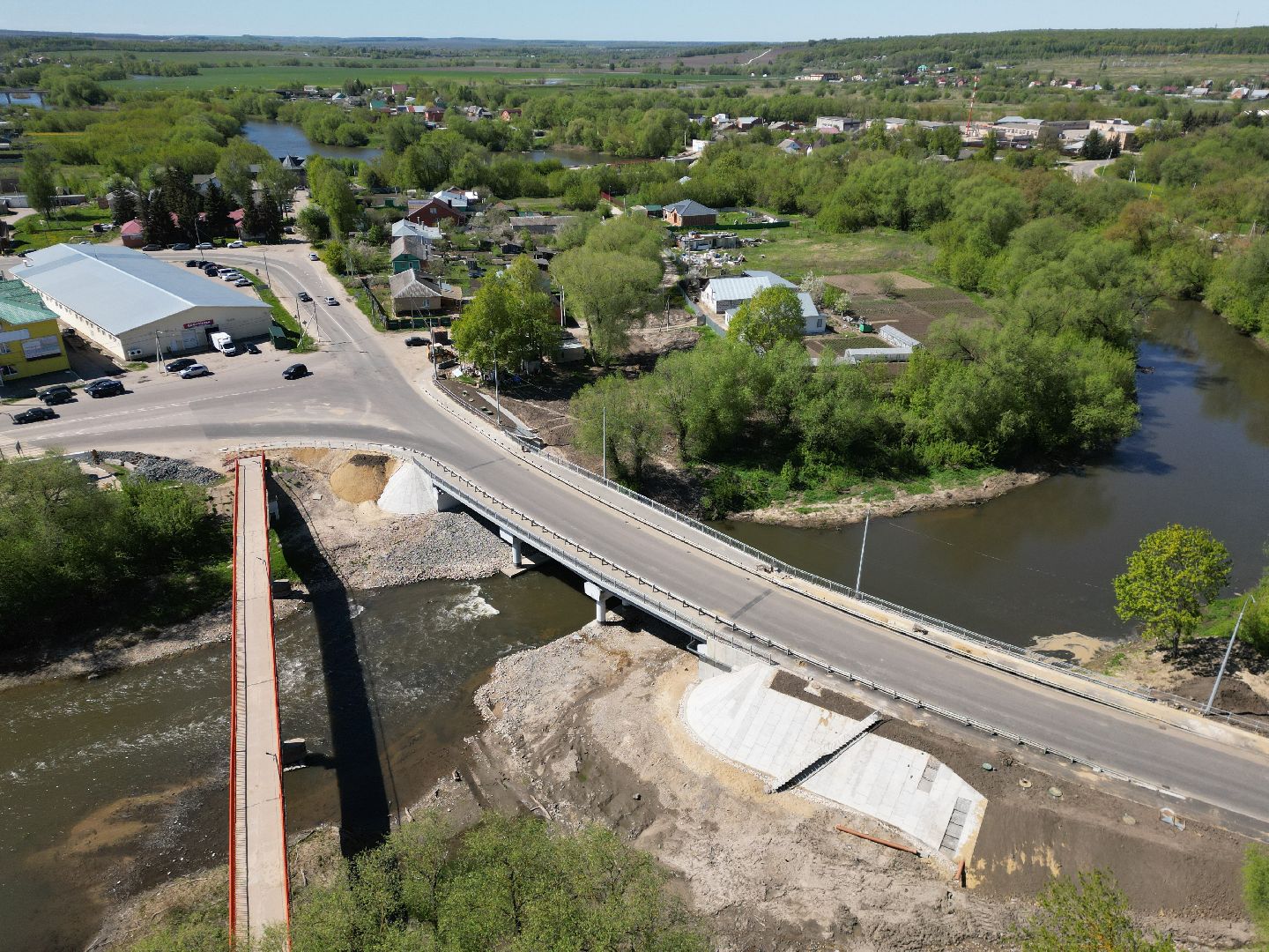 видео с коптера, мост, серебряные пруды,