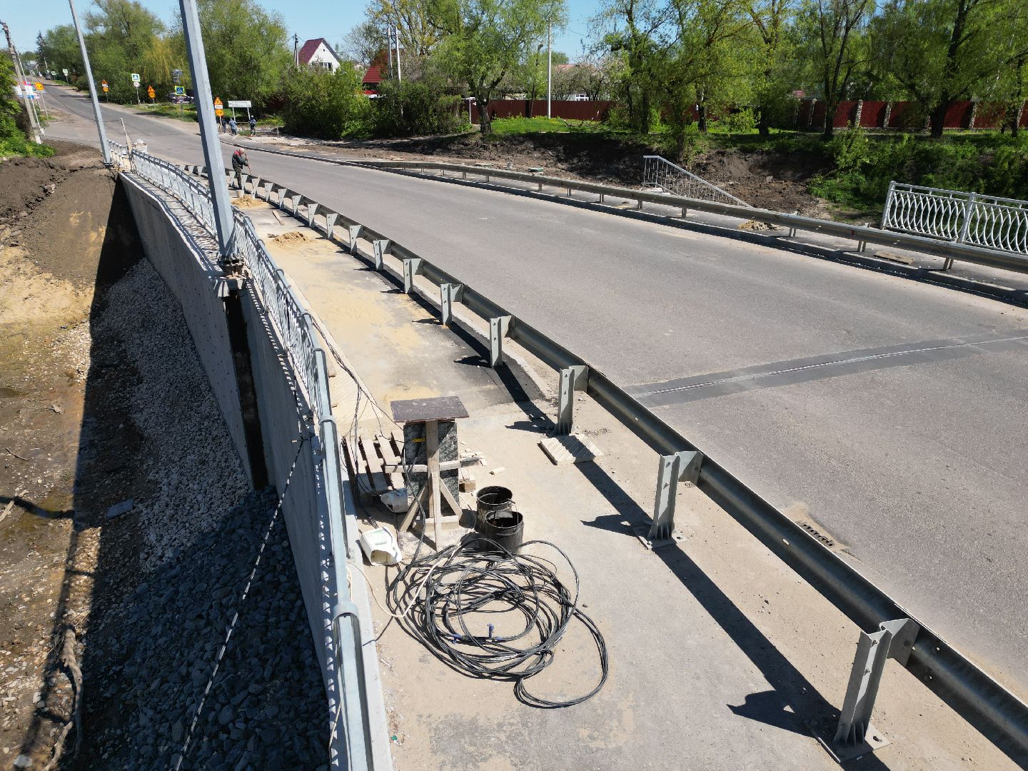 видео с коптера, мост, серебряные пруды,