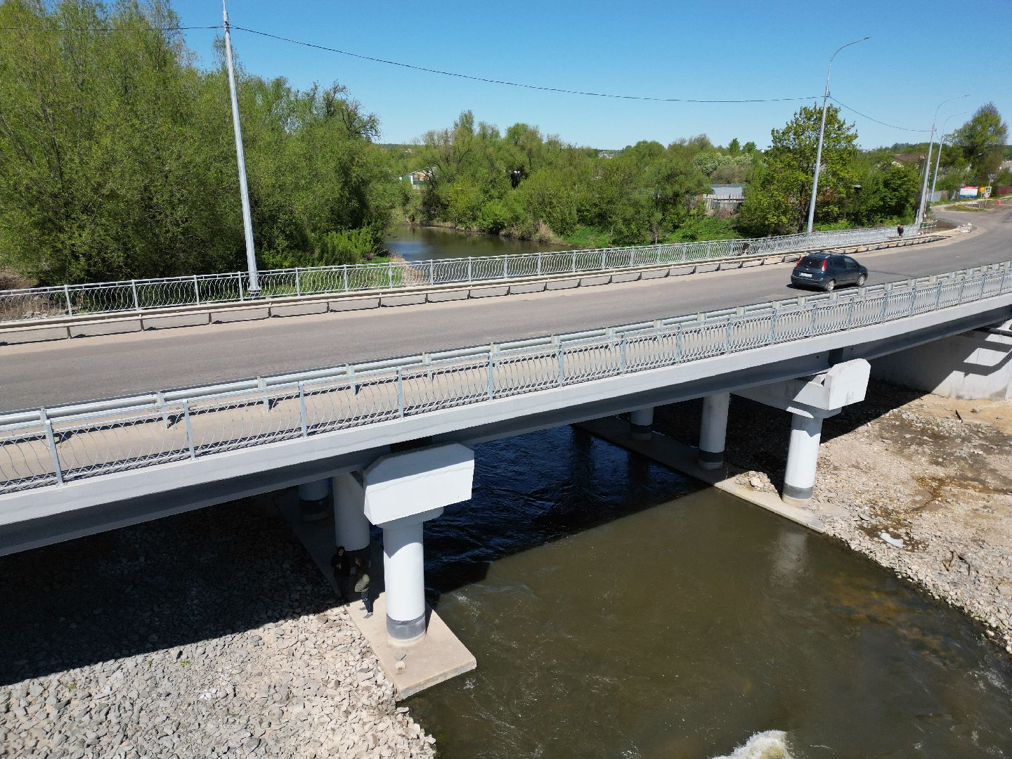 видео с коптера, мост, серебряные пруды,