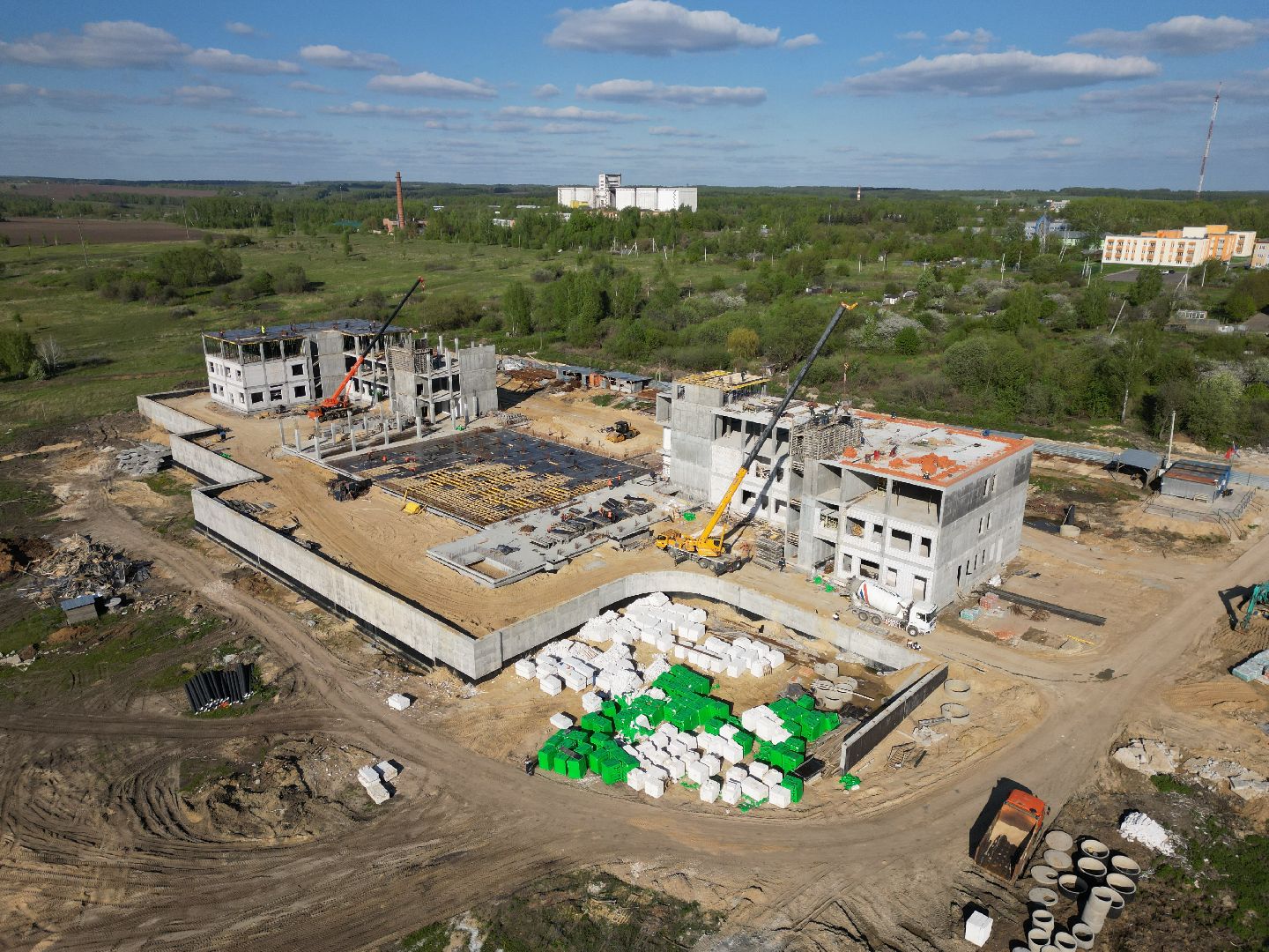 видео с коптера, школа, зарайск,