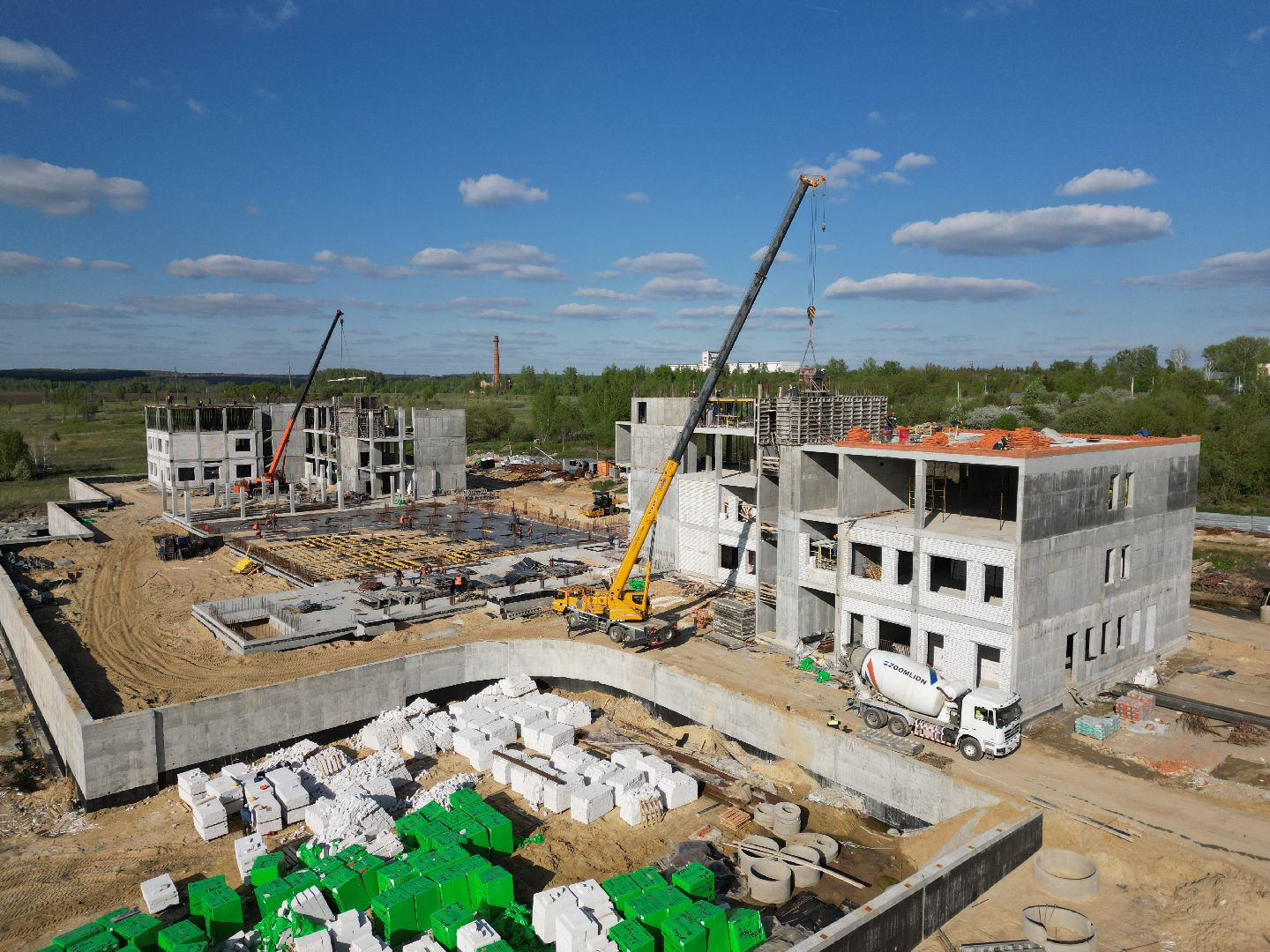 видео с коптера, школа, зарайск,