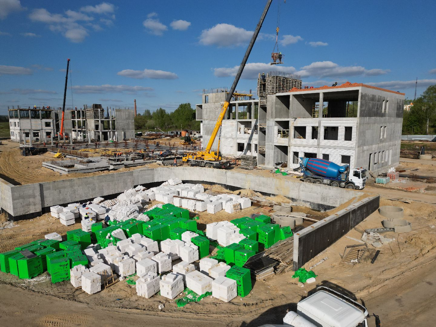 видео с коптера, школа, зарайск,