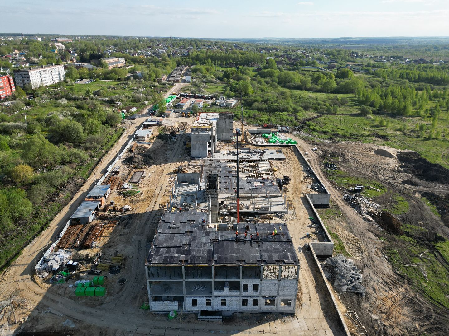 видео с коптера, школа, зарайск,