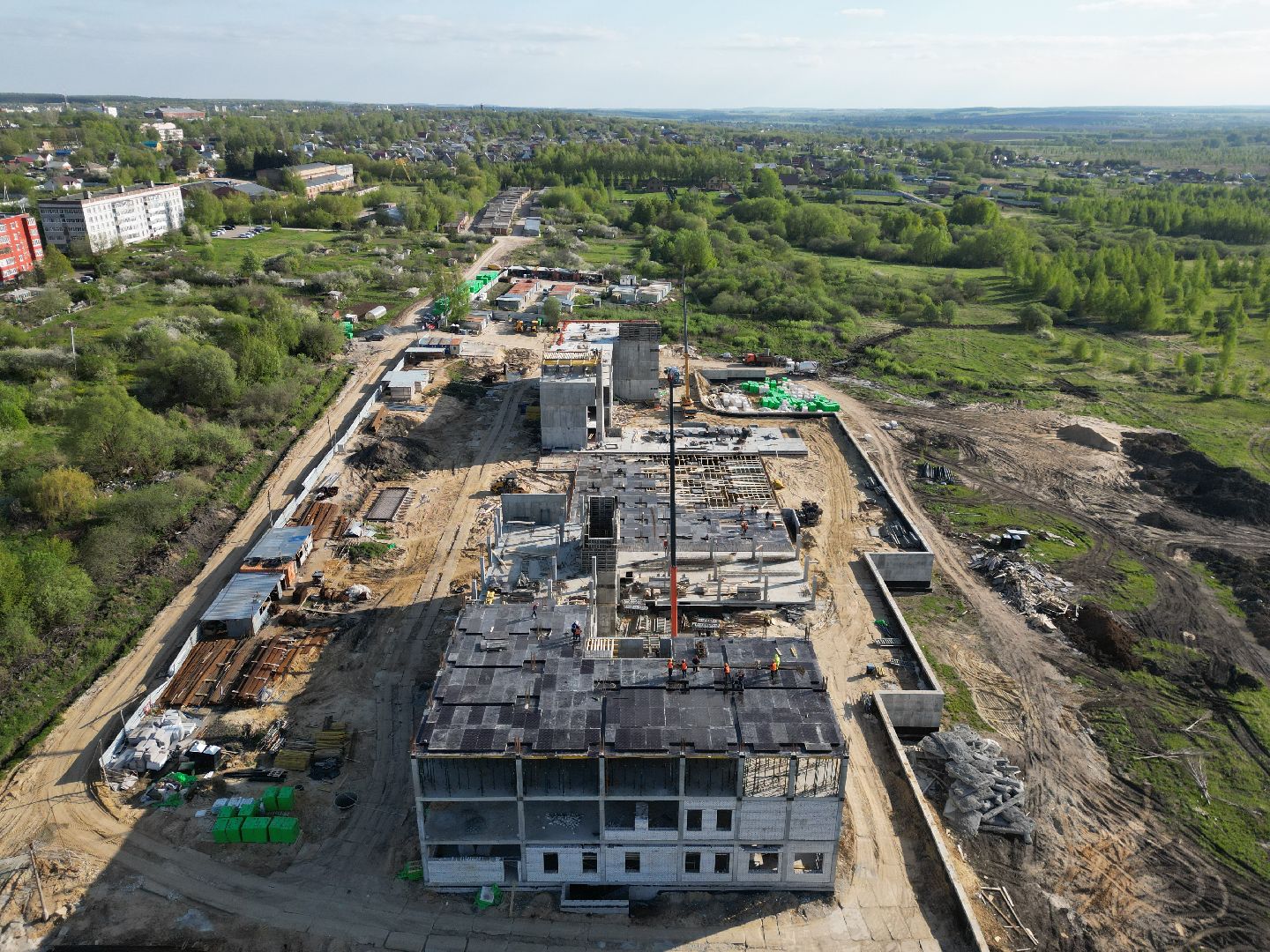 видео с коптера, школа, зарайск,