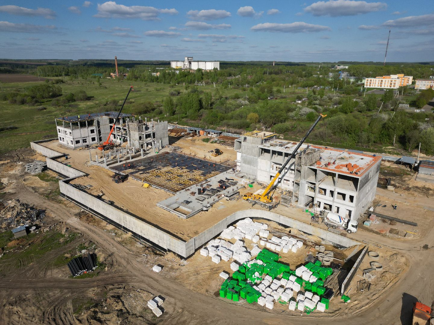 видео с коптера, школа, зарайск,