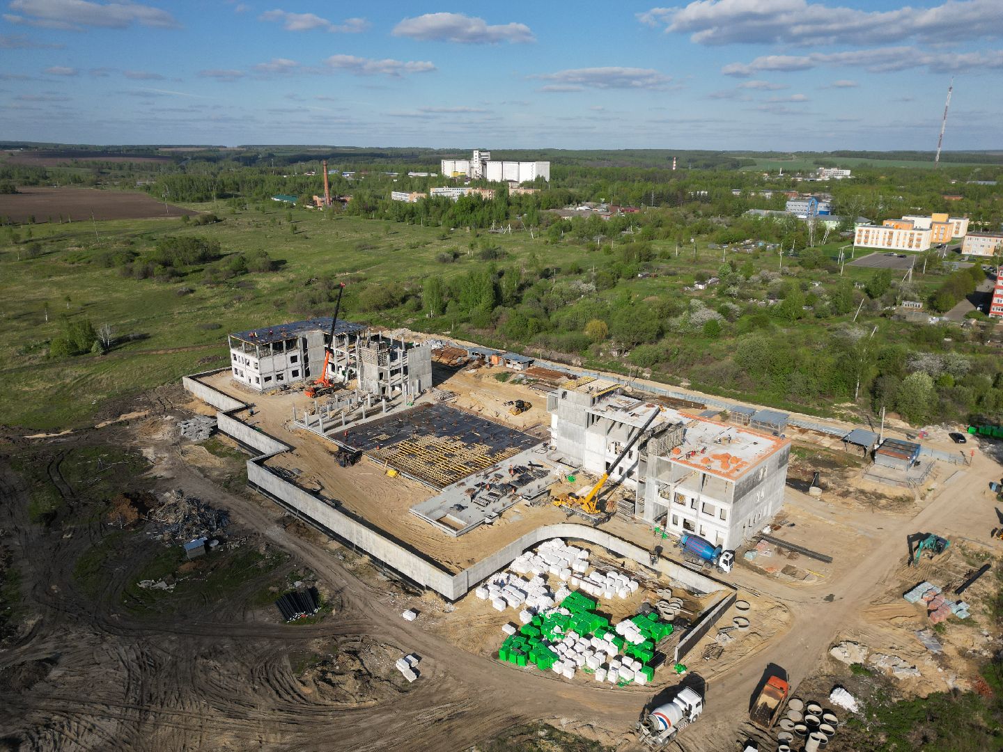 видео с коптера, школа, зарайск,