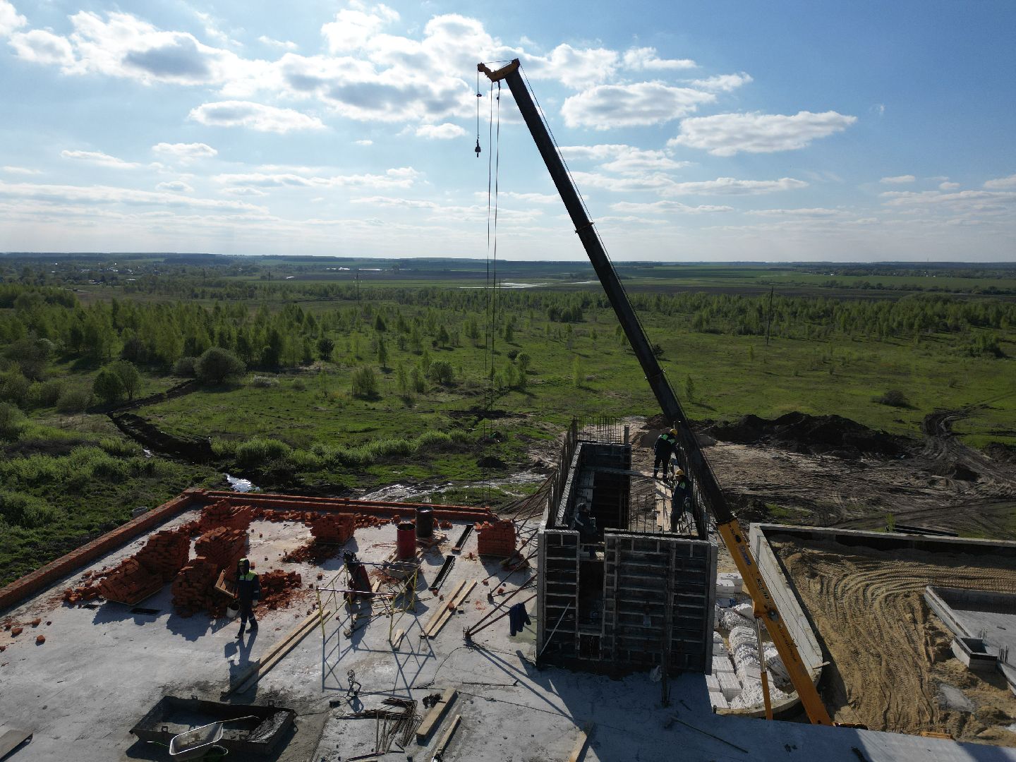 видео с коптера, школа, зарайск,