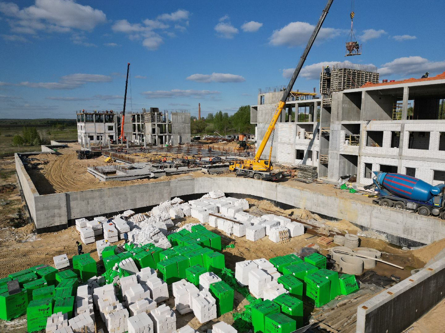 видео с коптера, школа, зарайск,