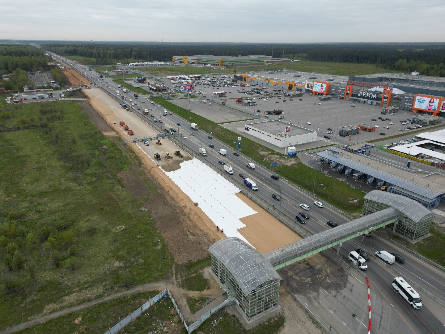 видео с коптера, шоссе, пушкинский,