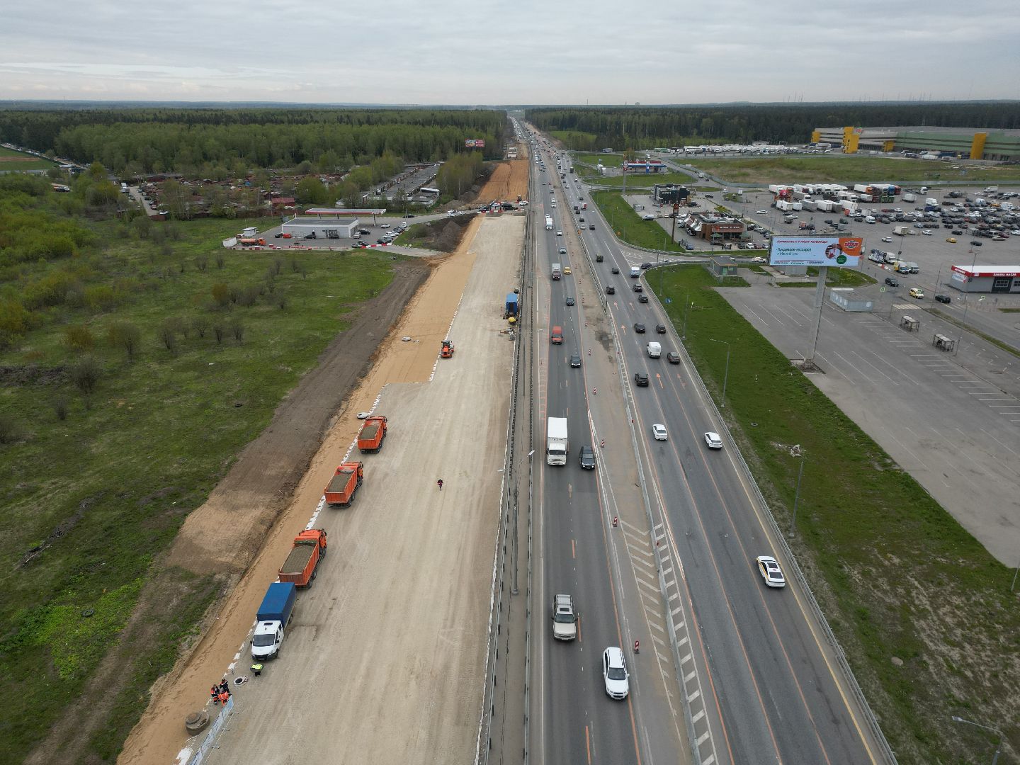 видео с коптера, шоссе, пушкинский,