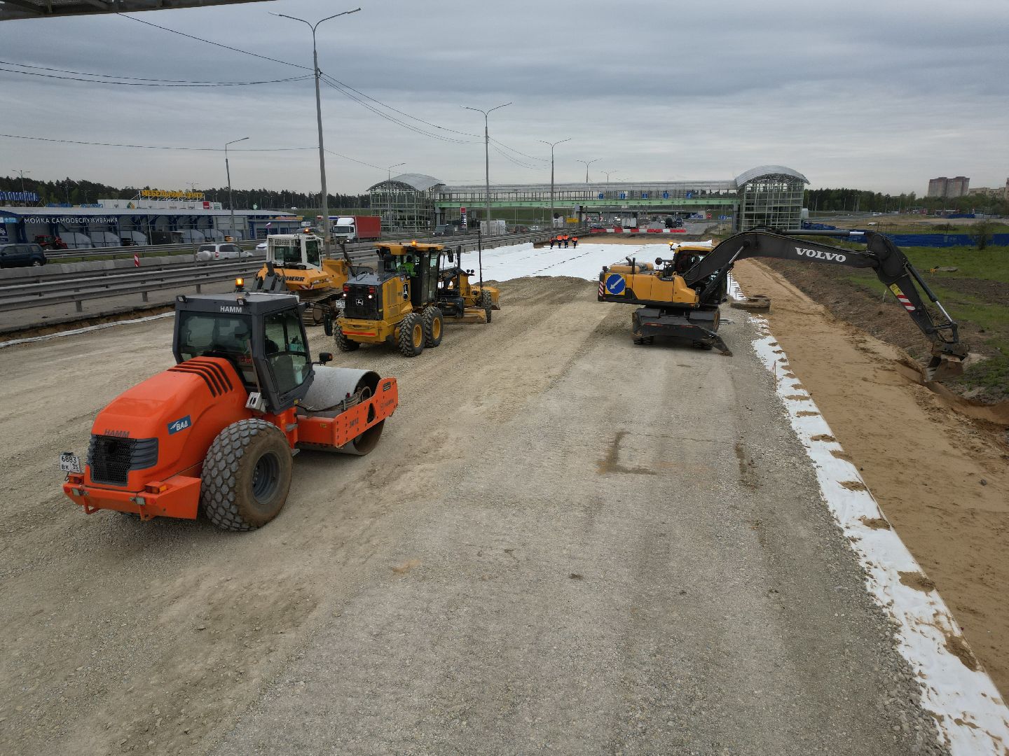 видео с коптера, шоссе, пушкинский,