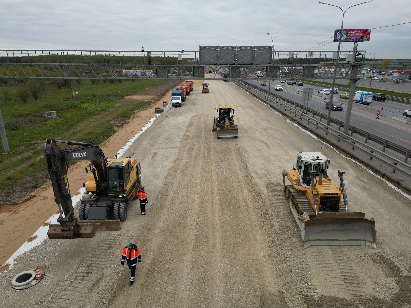 видео с коптера, шоссе, пушкинский,