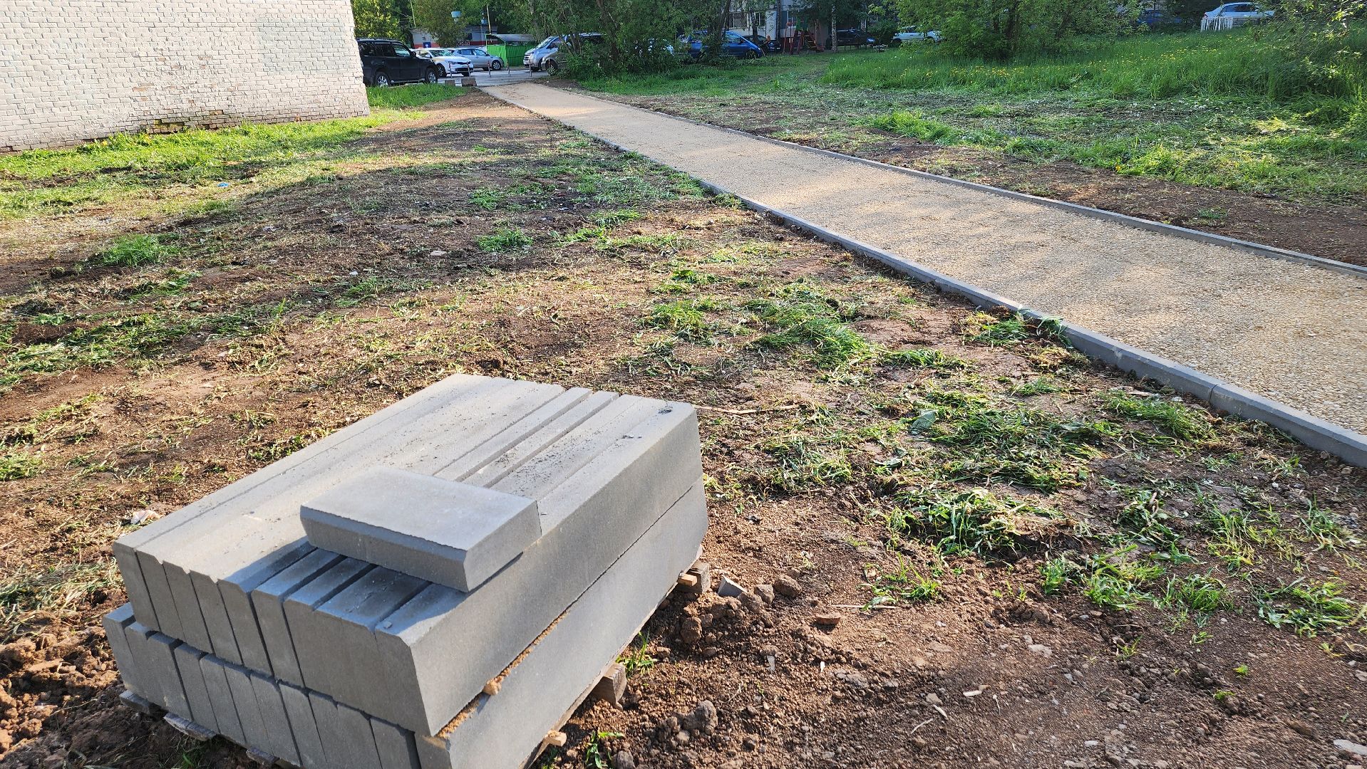 долгопрудный, благоустровйство, народные тропы, дорожки, поребрик, Дунькина деревня,