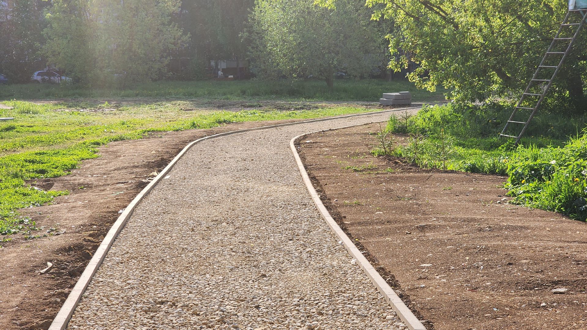 долгопрудный, благоустровйство, народные тропы, дорожки, поребрик, Дунькина деревня,