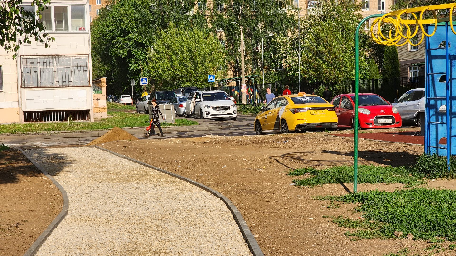долгопрудный, благоустровйство, народные тропы, дорожки, поребрик, Дунькина деревня,