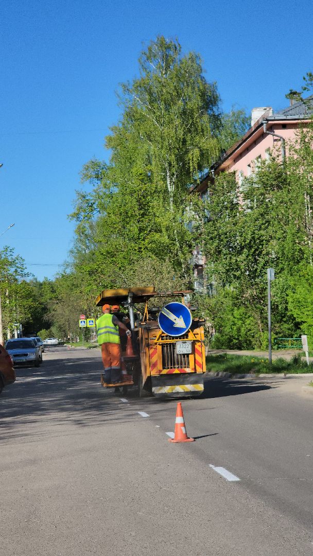 Дубна, Дорожная разметка, Благоустройство, обновление разметки,