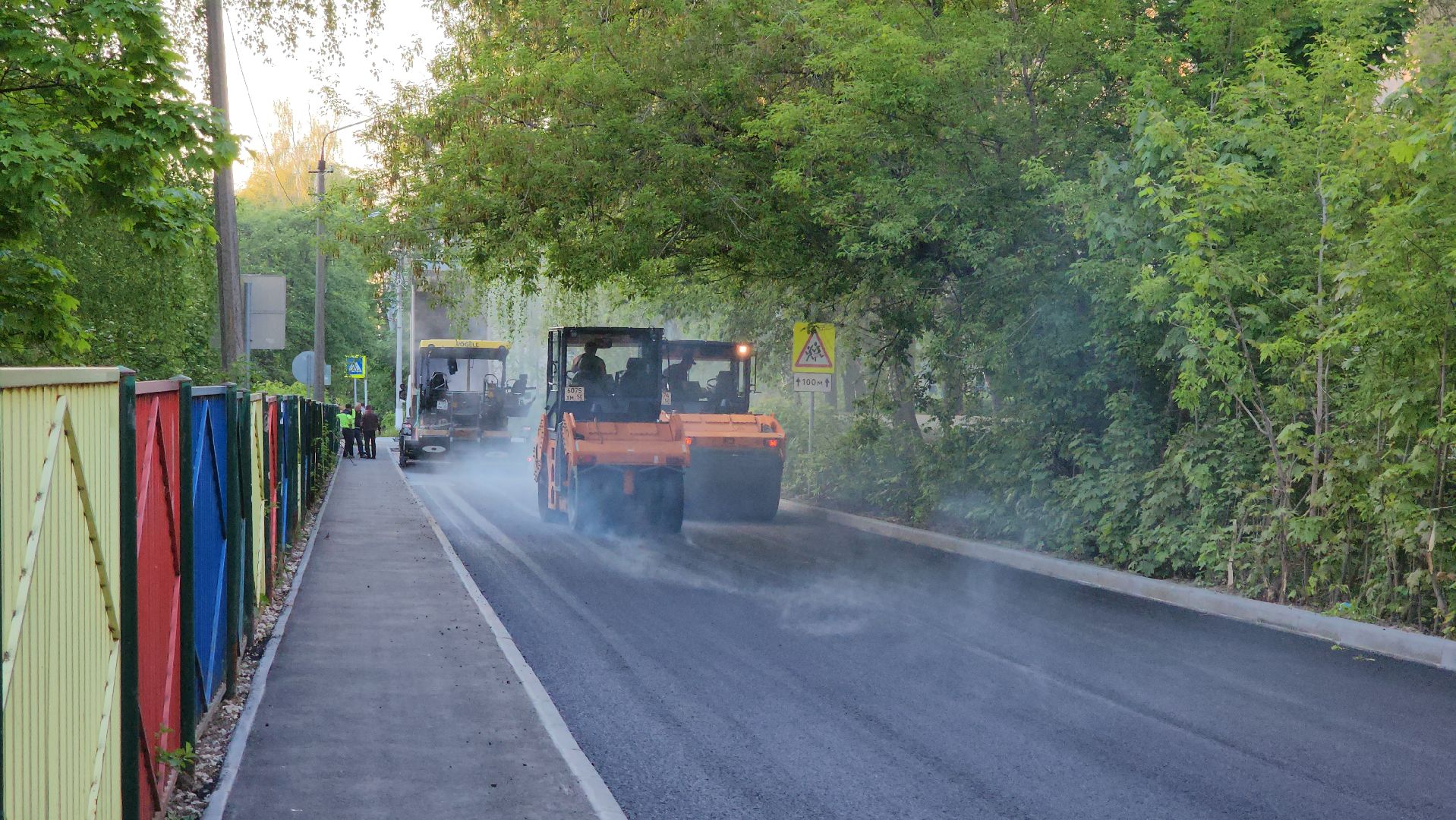 кашира, новокаширская, ремонт дороги, бордюры, тротуар, дорожная разметка, знаки,