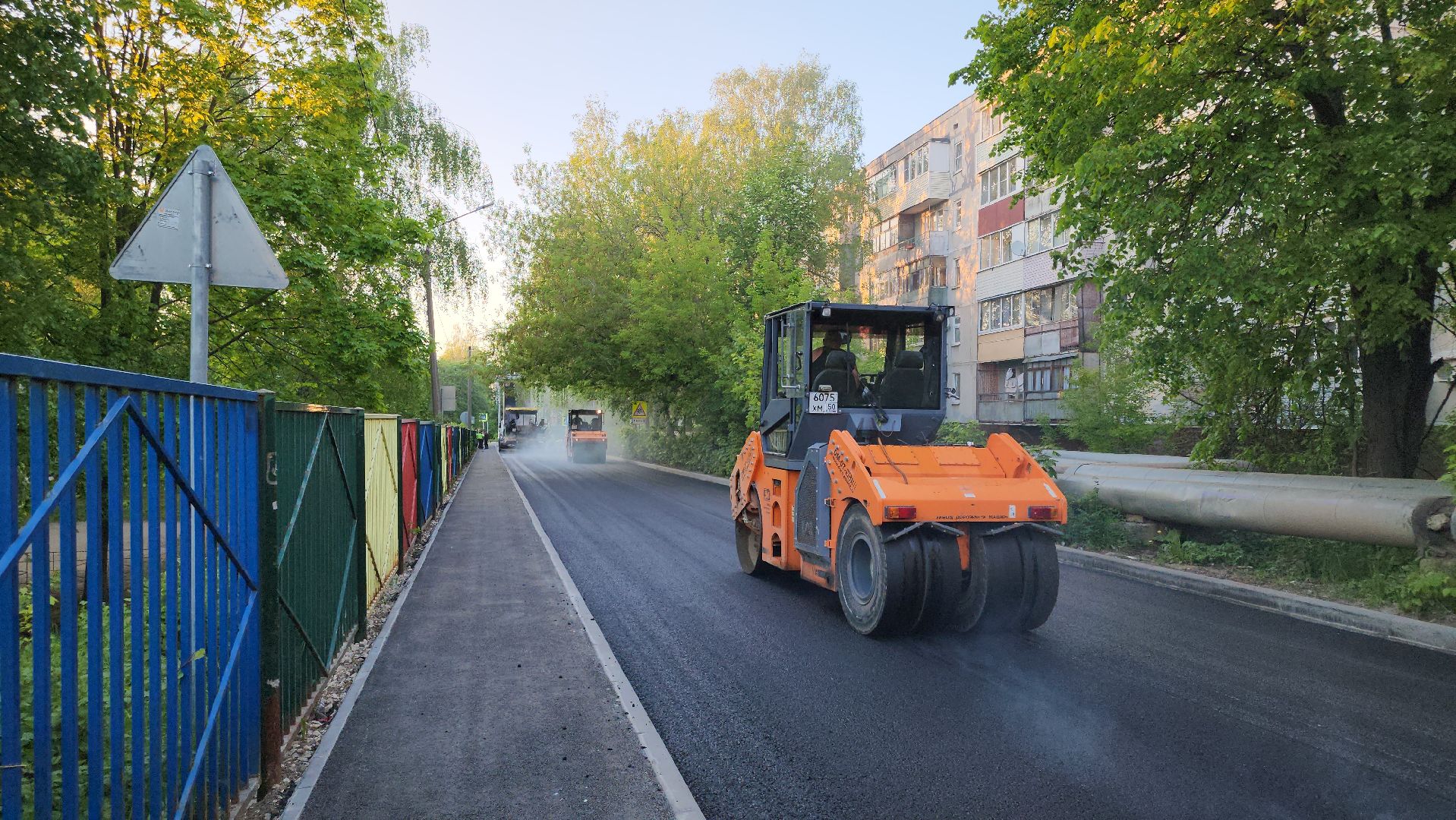 кашира, новокаширская, ремонт дороги, бордюры, тротуар, дорожная разметка, знаки,
