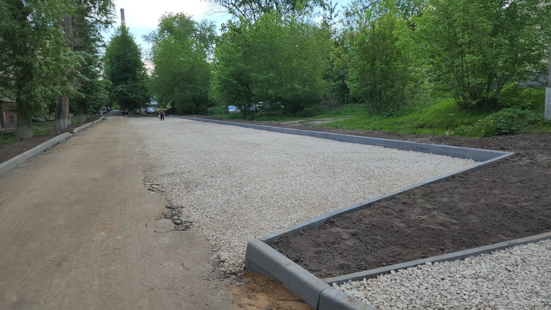 кашира, ул садовая, ул московская, благоустройство двора, парковки, тротуар, бордюрный камень,