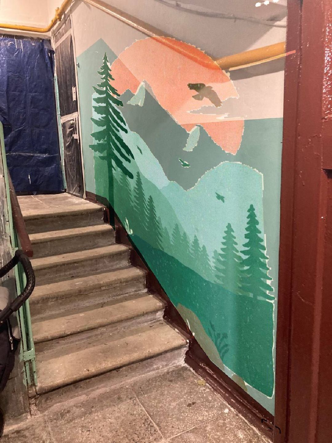 ЖКХ, ремонт подъездов, роспись стен