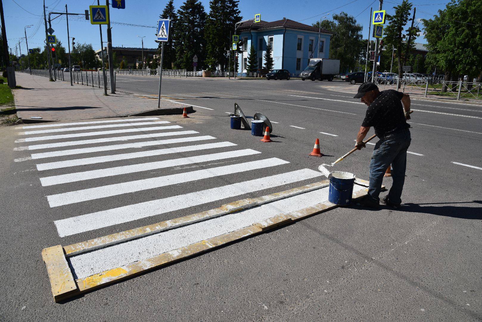 лотошино, благоустройство, дороги, пешеходная разметка,
