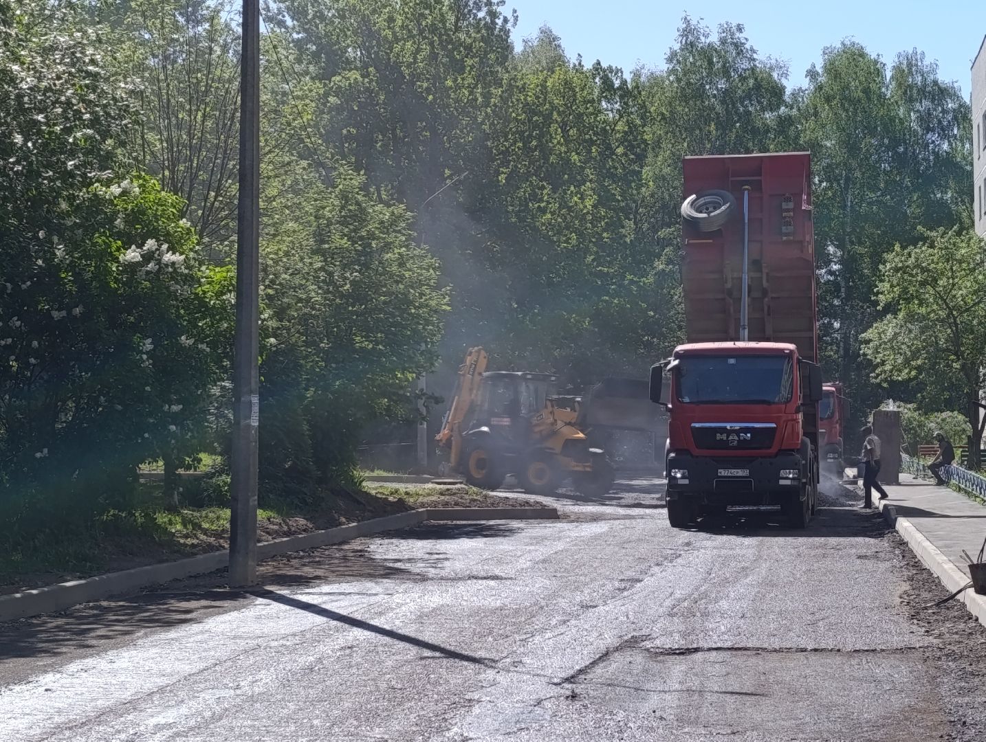 Бронницы, Поселок Горка, Замена асфальта во дворе, Благоустройство,