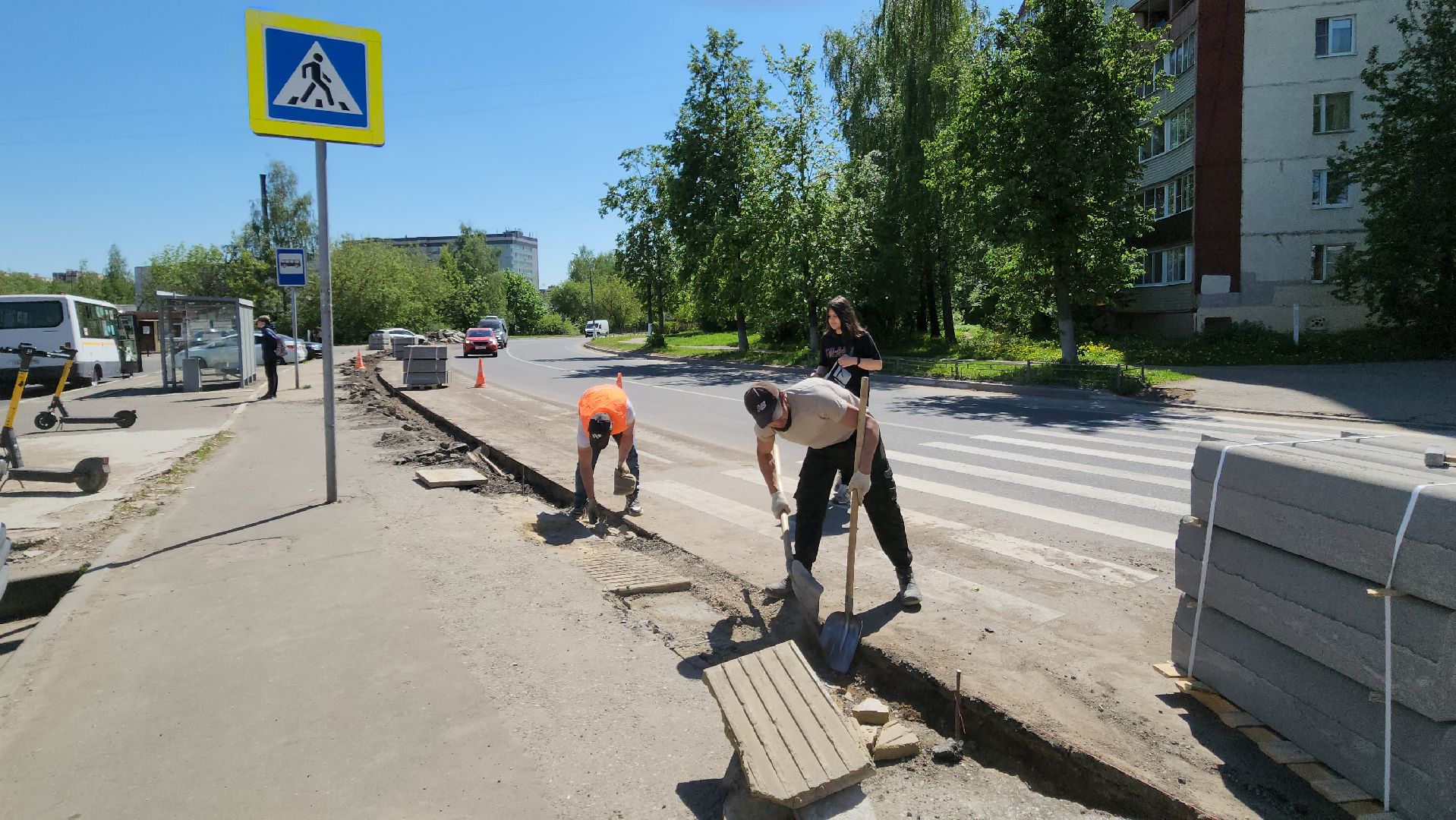 ремонт дорог, красногорск, бордюр, бордюрный камень, благоустойство,