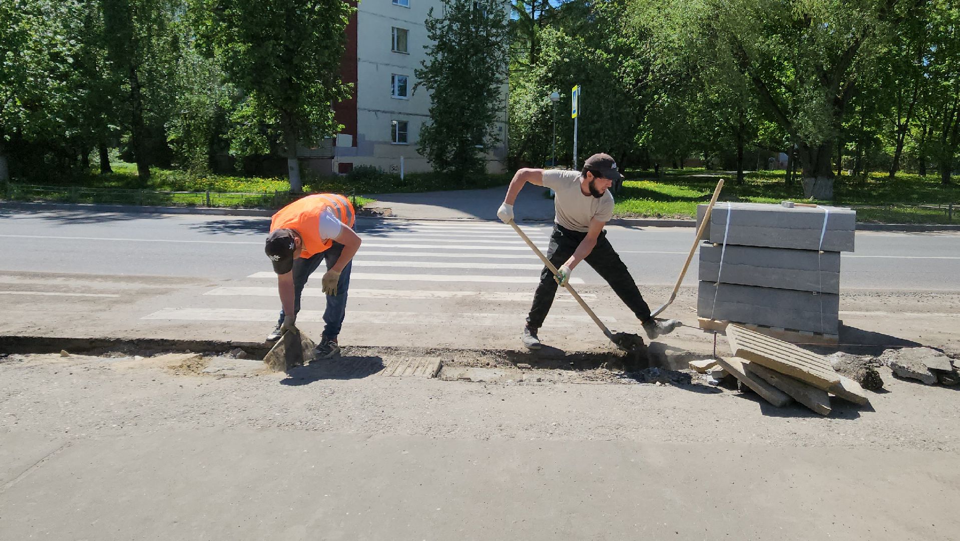 ремонт дорог, красногорск, бордюр, бордюрный камень, благоустойство,